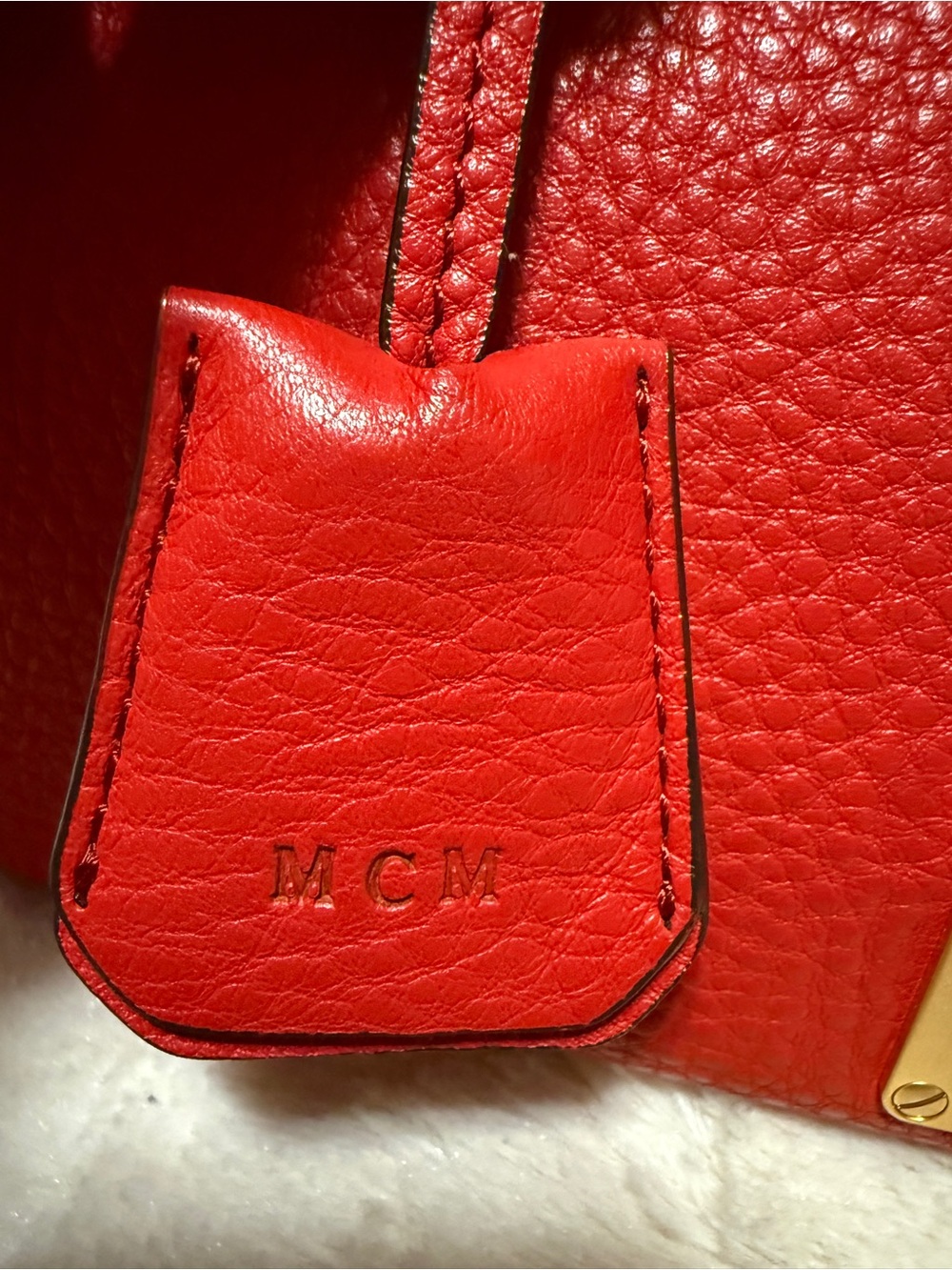 MCM Red Leather Bag - Picture 3 of 12